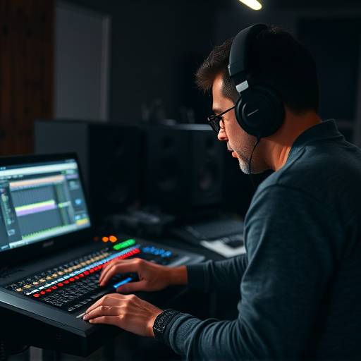Producer working on a track in a digital audio workstation